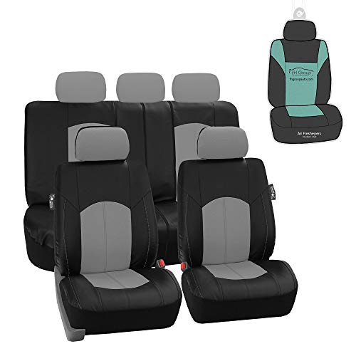 Beige PU Leather Car Seat Cover Full Set T603