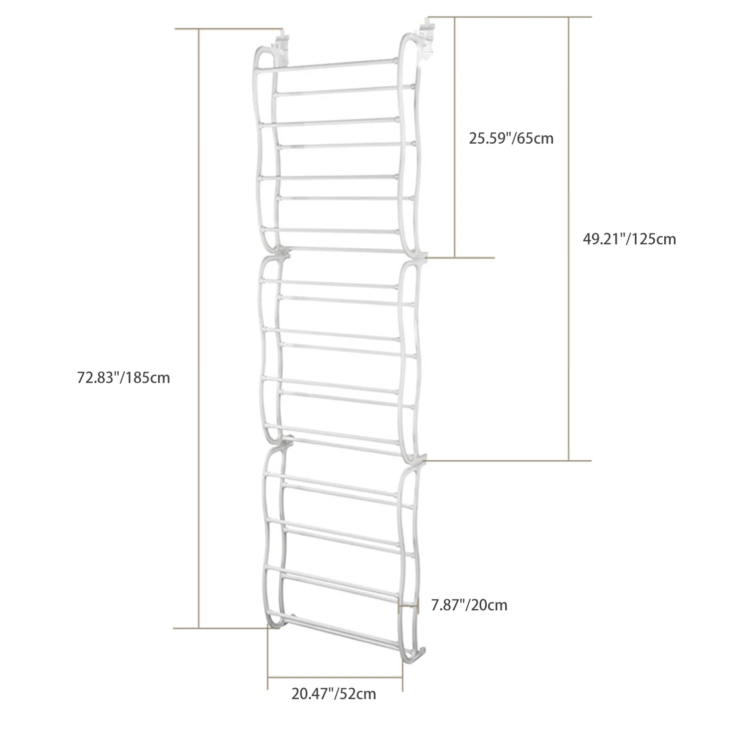 White 12-Tier Wall Hanging Shoe Organizer S95312