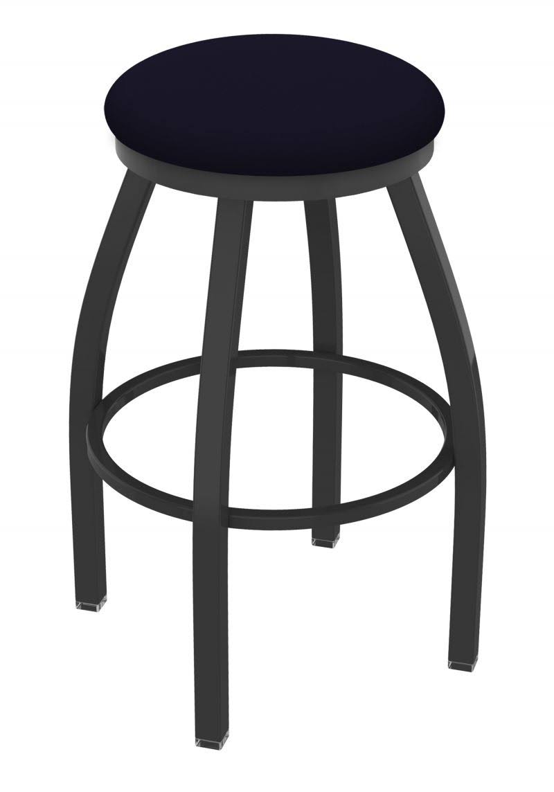 Pewter Swivel Stool with Dark Blue Seat P507869