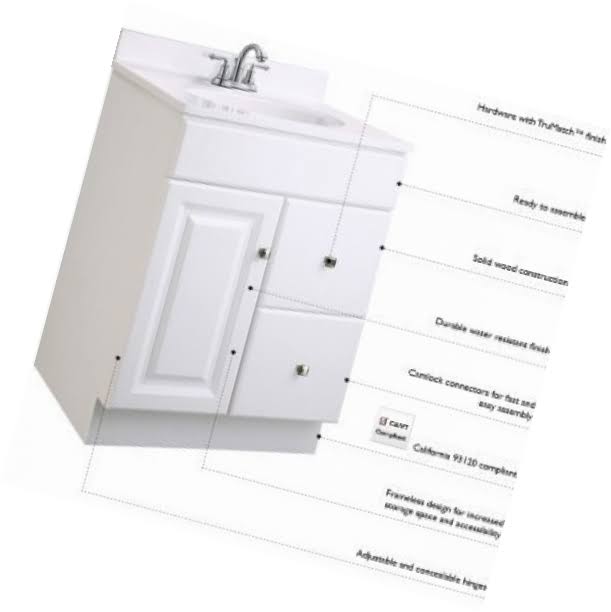 White 2-Door 2-Drawer Vanity Cabinet H589356