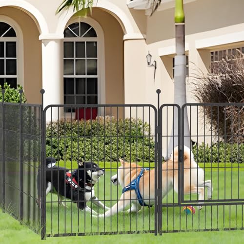 Silver Gray 8 Panels 32 inch Heavy Duty Folding Dog Playpen with Door H40712