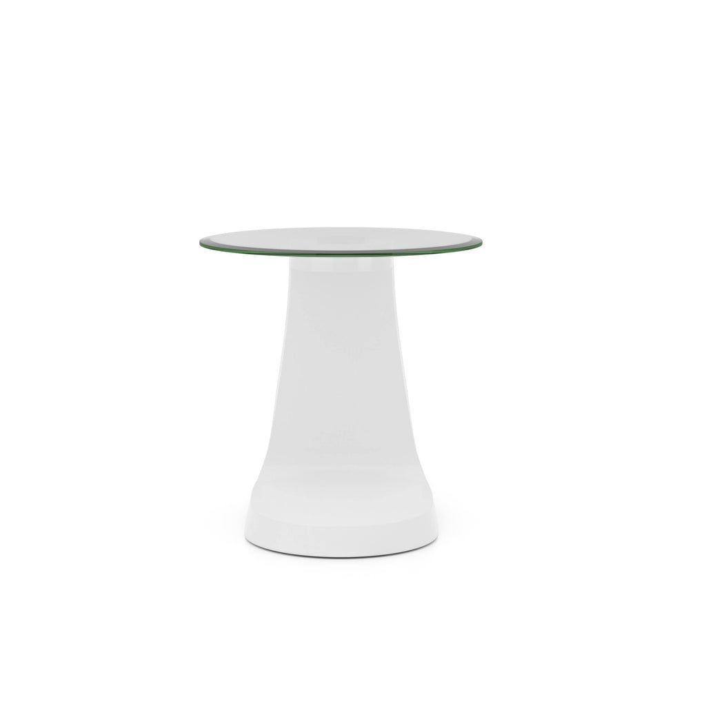 White High Gloss Glass Top End Table Z820645
