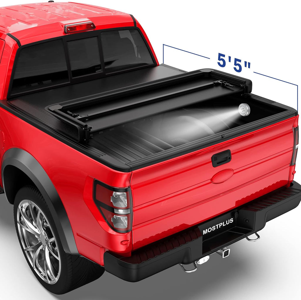 Quad Fold Soft Folding Truck Tonneau Cover for Ford F150 Styleside 5.5 FT Q156457