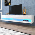 Wall Mounted Floating TV Stand with LEDs Storage Cabinet TV Entertainment Center N53664