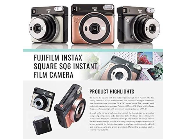Graphite Gray Instant Film Camera with 20 Sheets Film and Camera Strap L2612