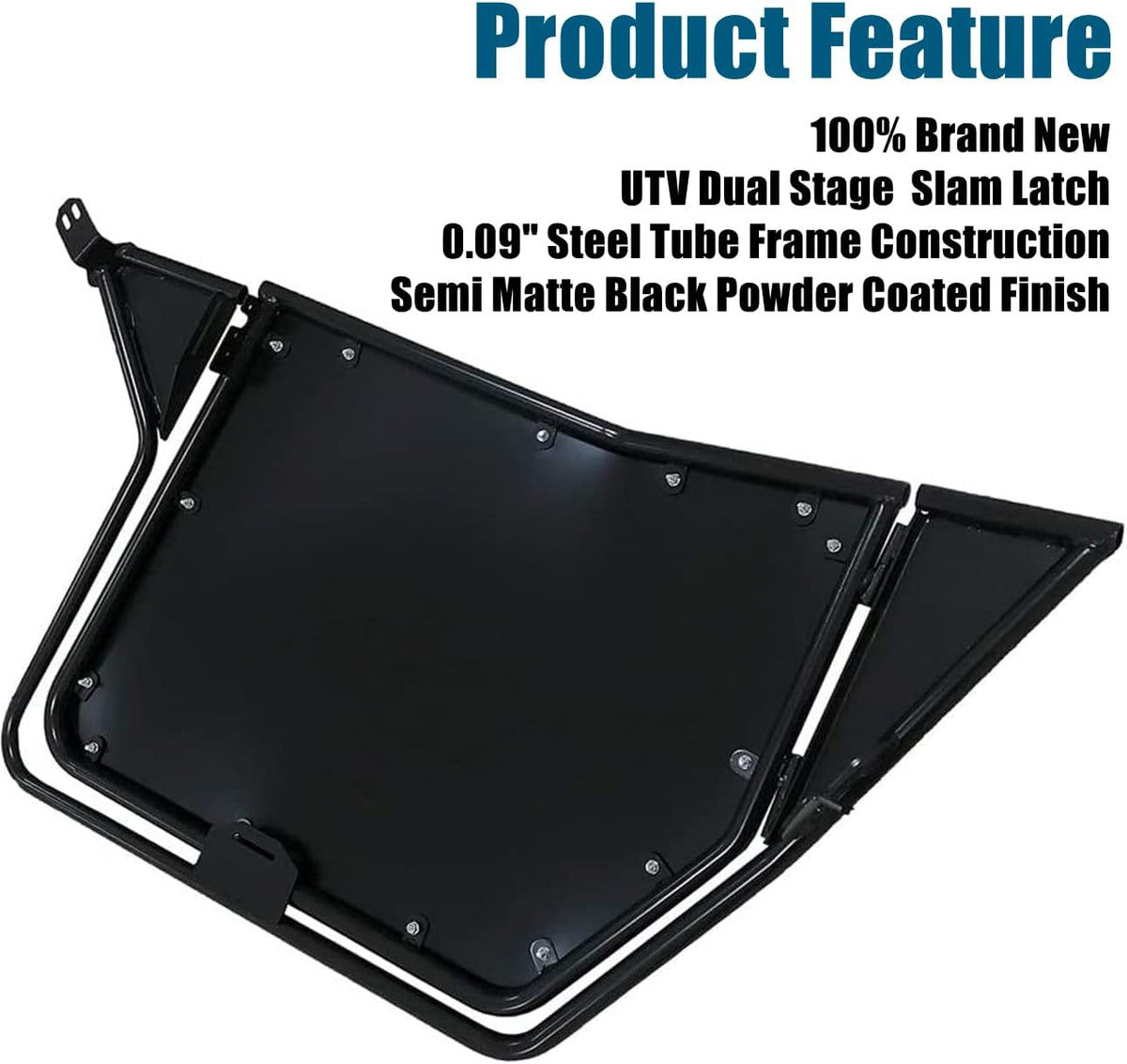 2 Pcs Metal Doors For Polaris RZR 800 S 800 RZR 570 XP 900, UTV Dual Stage Slam Latch 2 Door Models 1 Pair (Black) C7036