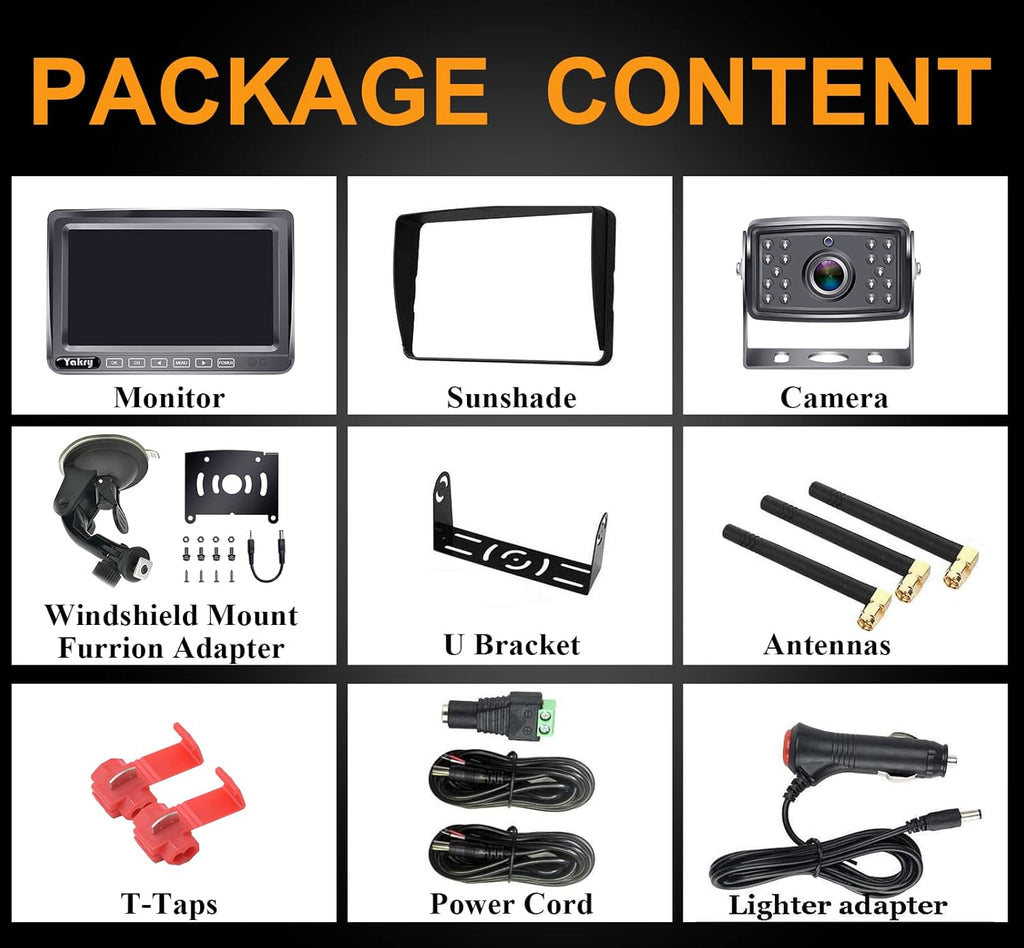 HD 1080P 7 Inch Monitor Wireless Backup Camera System P460