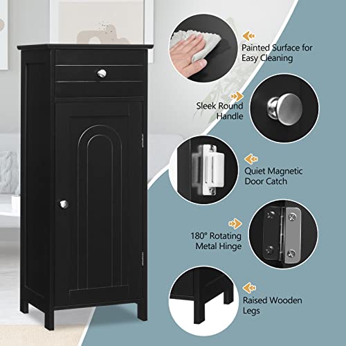 Black Large Bathroom Storage Cabinet O106