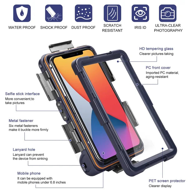 Waterproof Protective Case for Phones Up to 6.9 Inch V6422