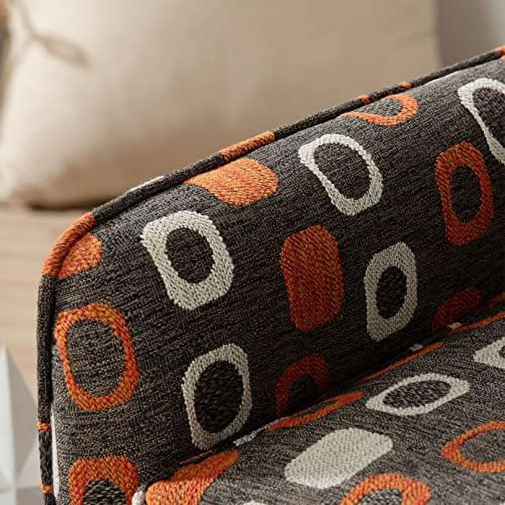 Grey Pattern Linen Fabric Accent Chair M516350