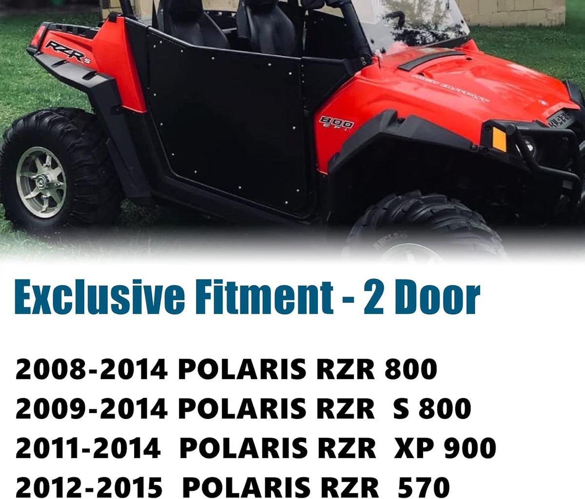 2 Pcs Metal Doors For Polaris RZR 800 S 800 RZR 570 XP 900, UTV Dual Stage Slam Latch 2 Door Models 1 Pair (Black) C7036