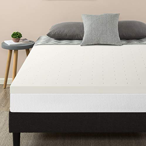 2.5 Inch Ventilated Memory Foam Mattress Topper Short Queen White E508491