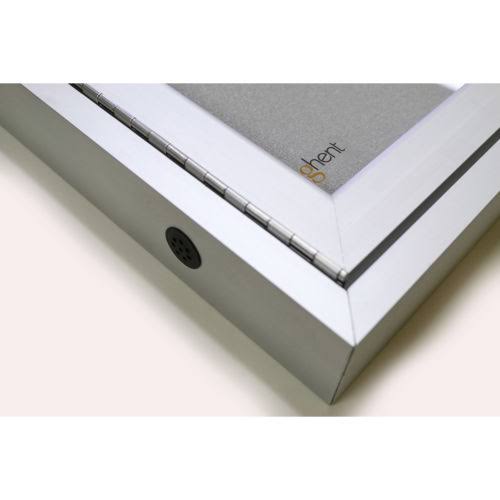 48 in. x 60 in. 2-Door Satin Aluminum Frame Enclosed Vinyl Bulletin Board V5412