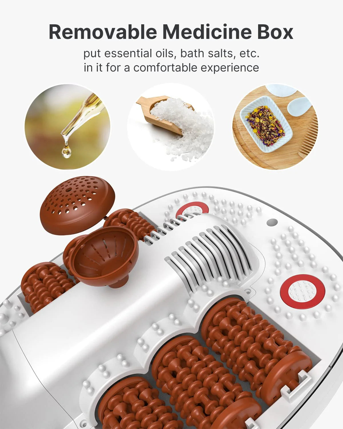 Foot Spa Bath Massager with Heat Bubbles Massage F8573
