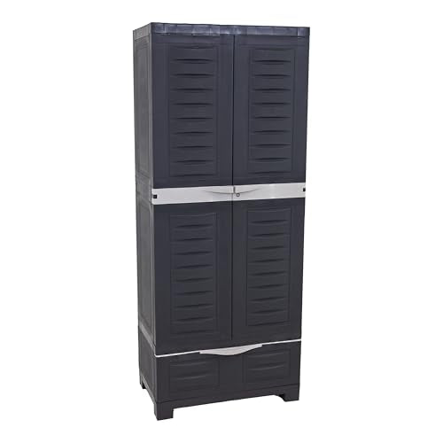 Lockable Storage Cabinet with 3 Adjustable Shelves - 57.5" H - Shadow L228