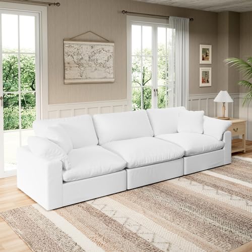 White Linen Oversized Modular Sectional Sofa R88404