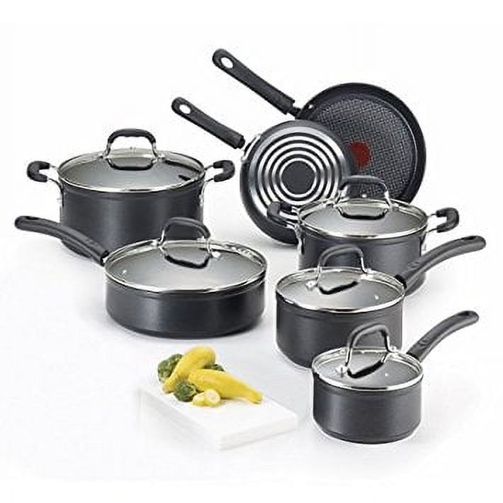 12-Piece Hard Anodized Titanium Nonstick Cookware Set, Black K800