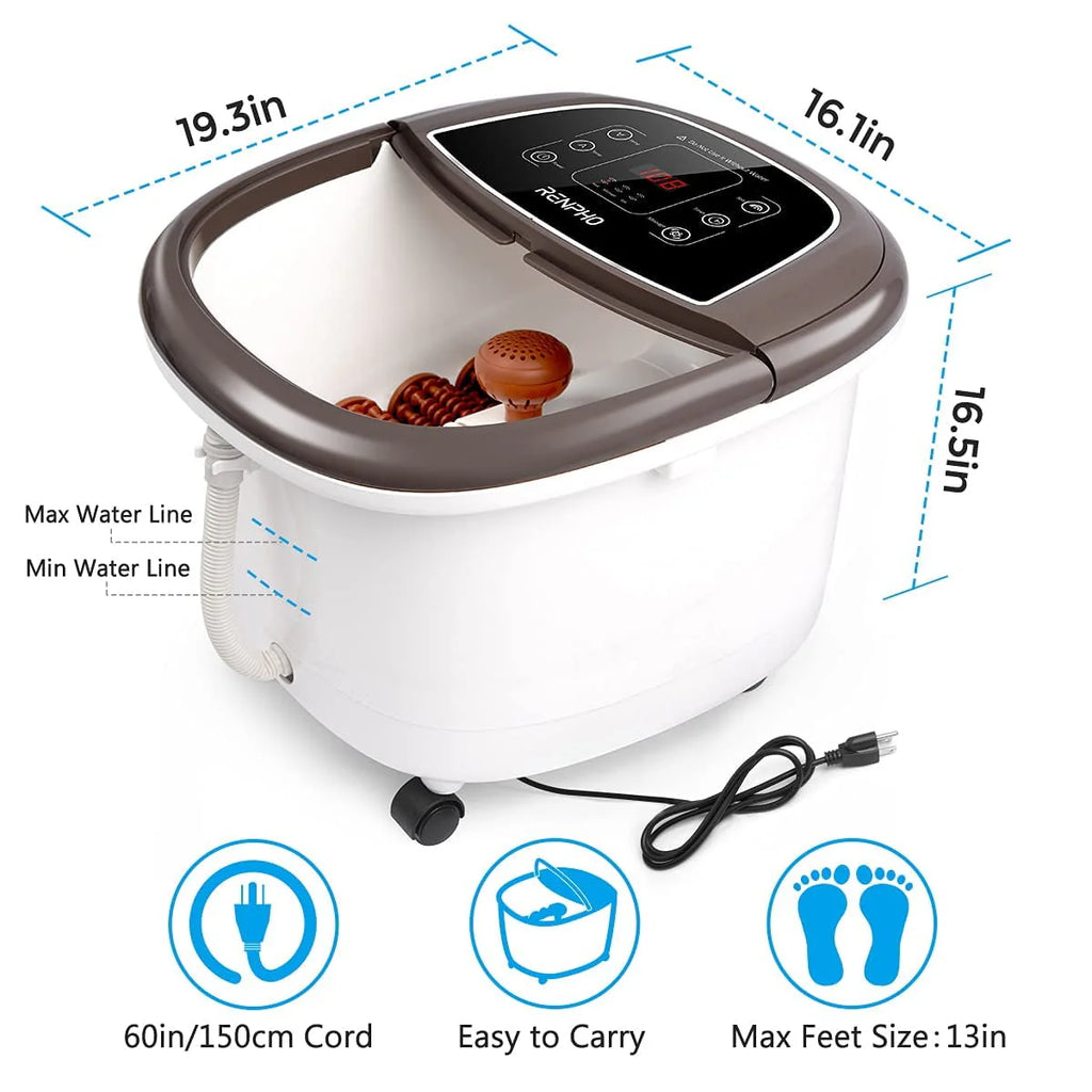 Foot Spa Bath Massager with Heat Bubbles Massage F8573