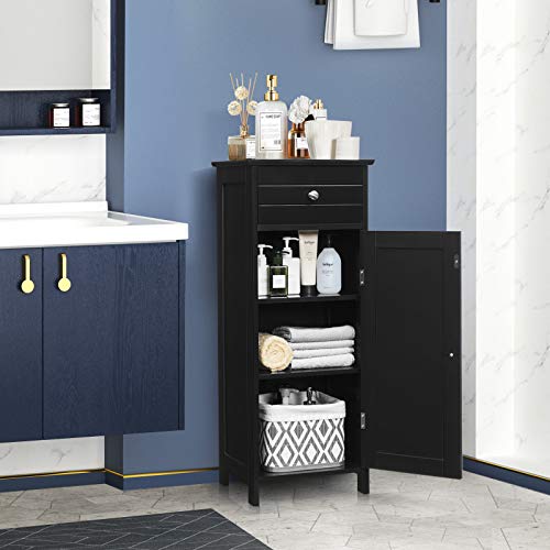 Black Large Bathroom Storage Cabinet O106