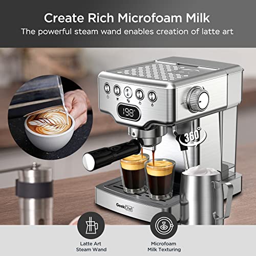 20 Bar Espresso Machine with Milk Frother Steam Wand, Stainless Steel G135983