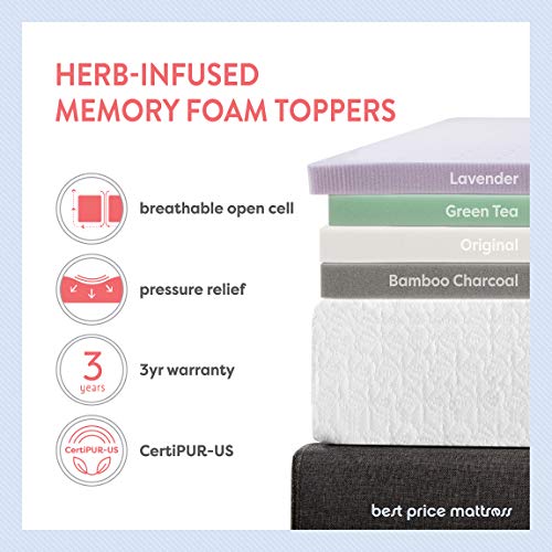 2.5 Inch Ventilated Memory Foam Mattress Topper Short Queen White E508491