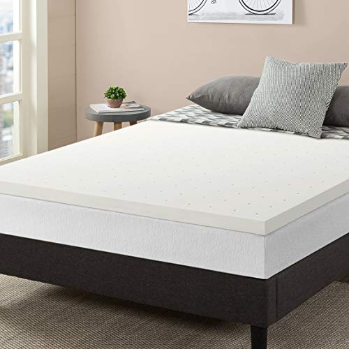 2.5 Inch Ventilated Memory Foam Mattress Topper Short Queen White E508491