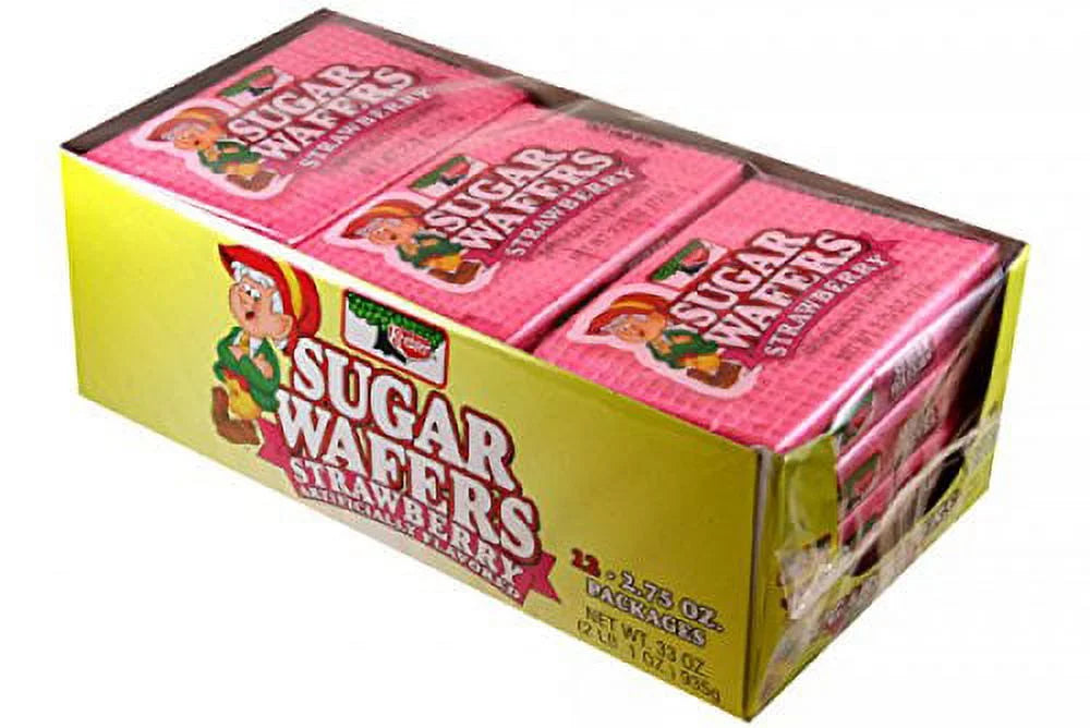 Sugar Wafers Strawberry 2.75-Ounce Packages (Pack of 12) U251