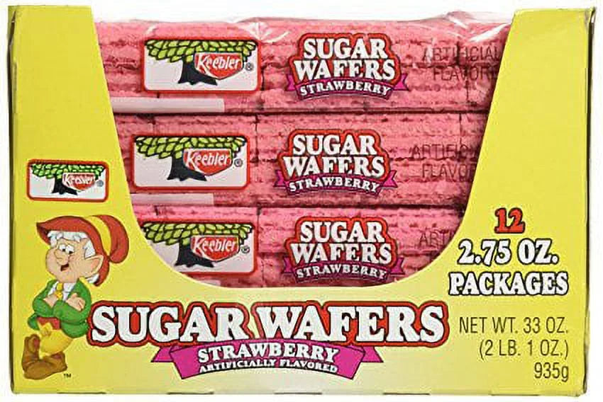 Sugar Wafers Strawberry 2.75-Ounce Packages (Pack of 12) U251