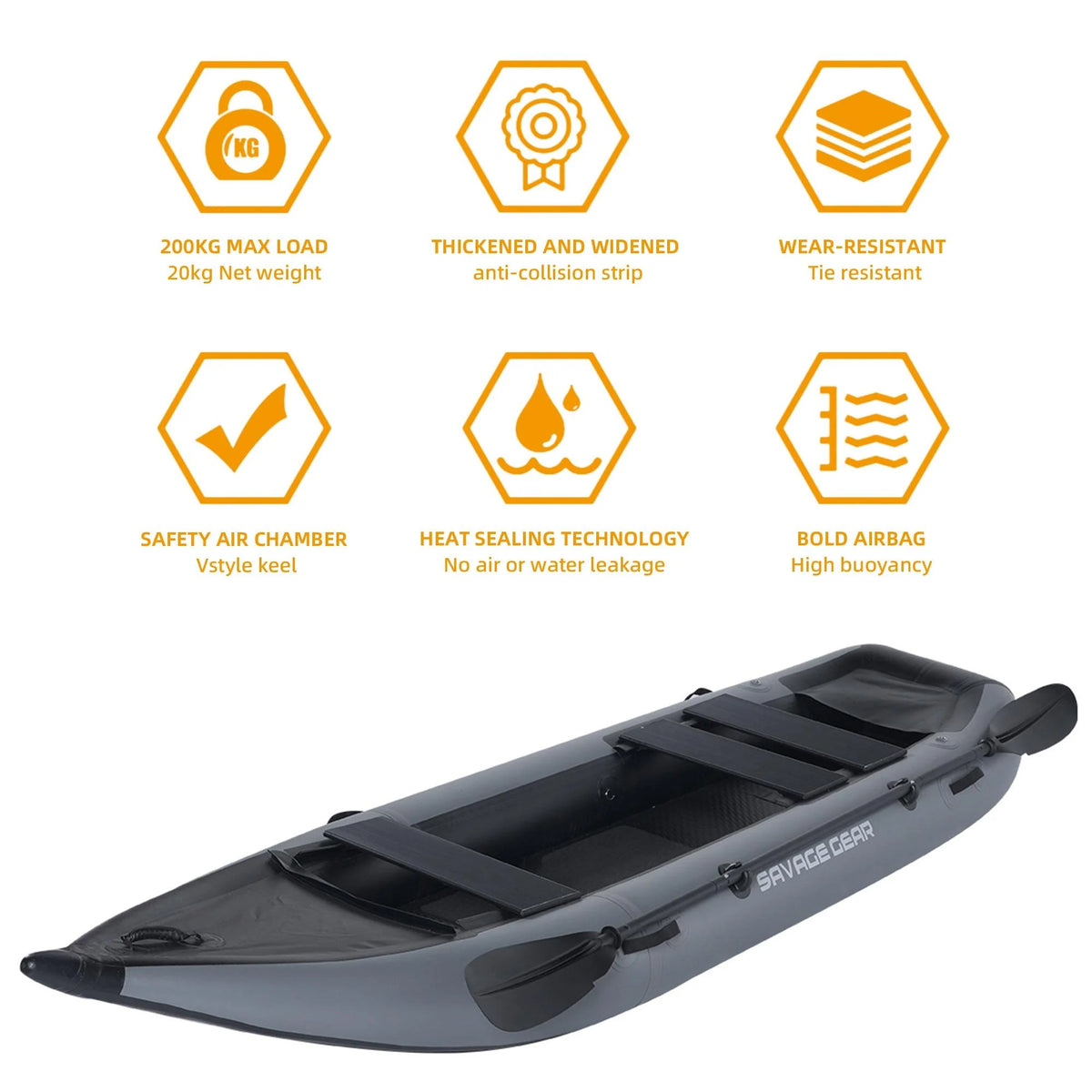 2 Person Inflatable PVC Kayak with Pump, Aluminum Alloy Seat, Paddle, Repair Kit S934751