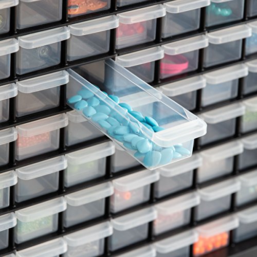 64 Drawer Plastic Parts Cabinet - Black F8817