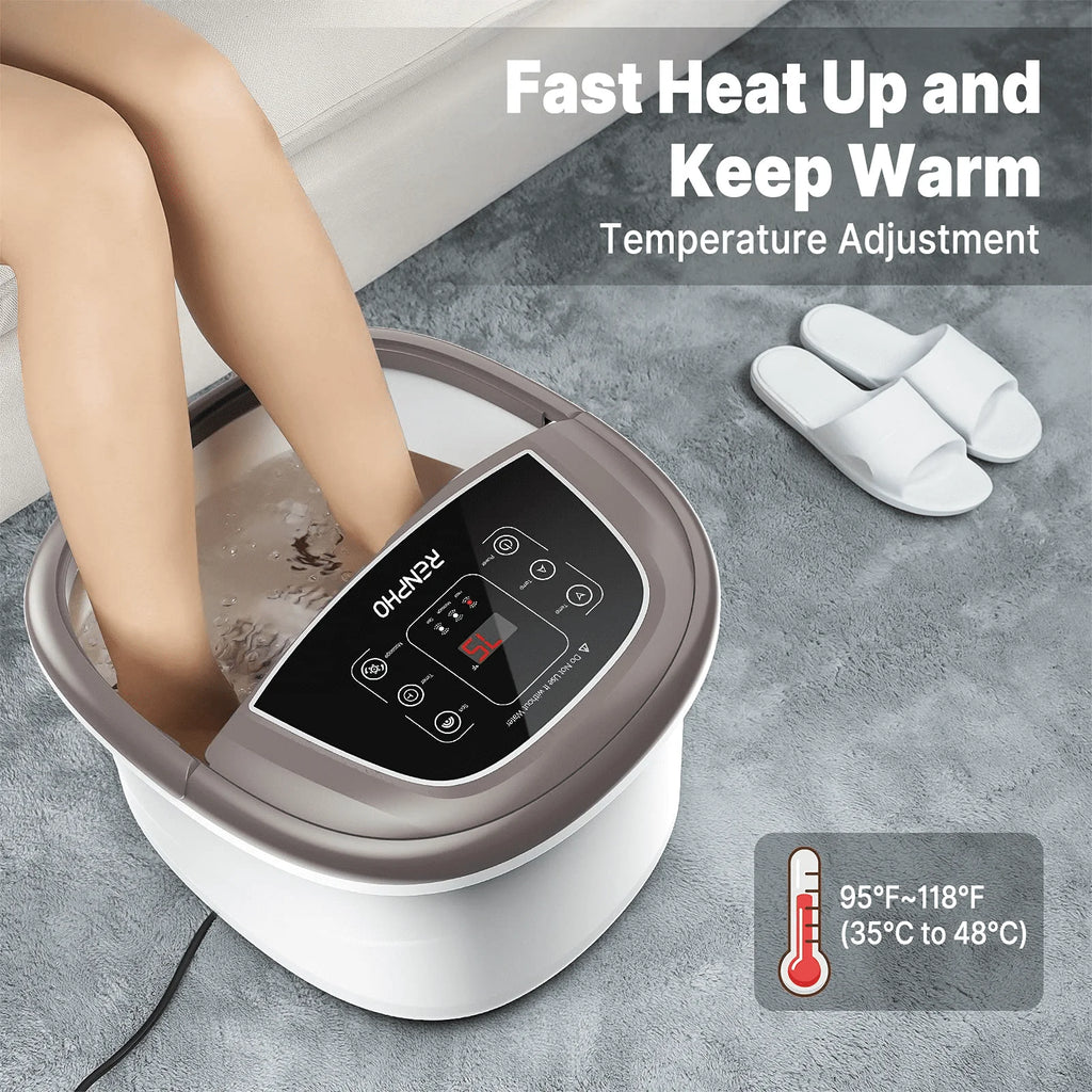 Foot Spa Bath Massager with Heat Bubbles Massage F8573