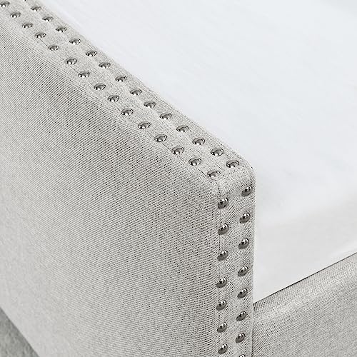 Beige Fabric Queen Size Upholstered Daybed with Drawers Y2370