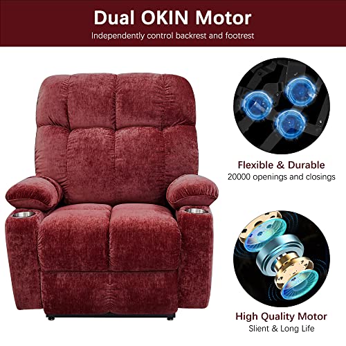 Electric Power Lift Recliner Oversize Chair Fabric L5374