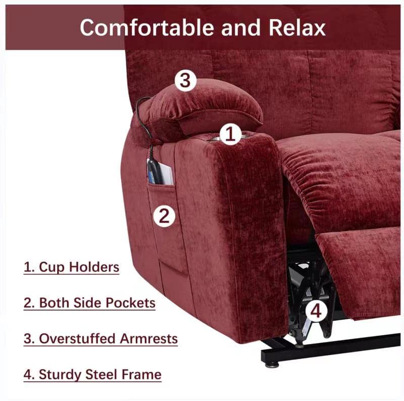 Electric Power Lift Recliner Oversize Chair Fabric L5374