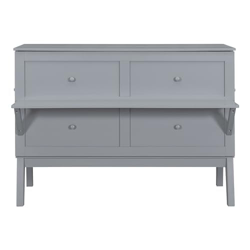 Gray Queen Size Wood Murphy Bed J8860