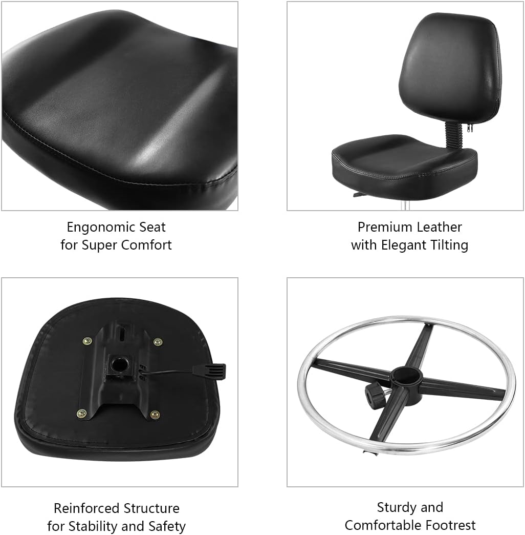 Height Adjustable Ergonomic Office Chair with Footrest (Black) P20133