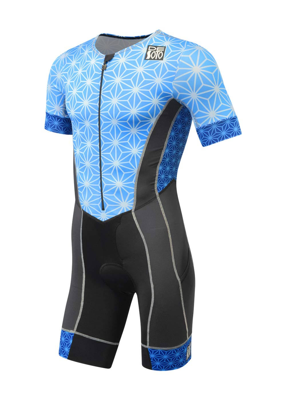 Blue Sparkle Sleeved Tri Suit W33258