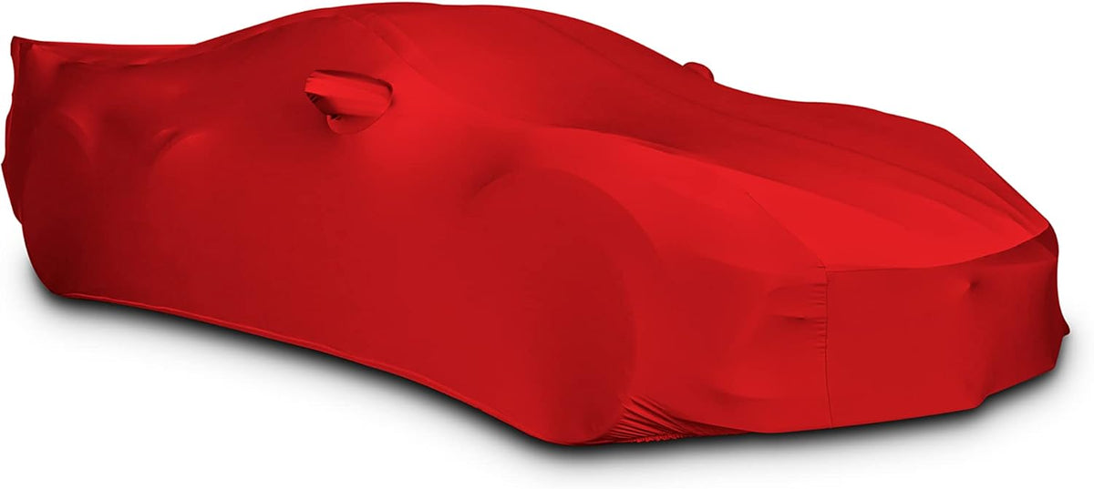 Dark Red Stretch Satin Car Cover V417