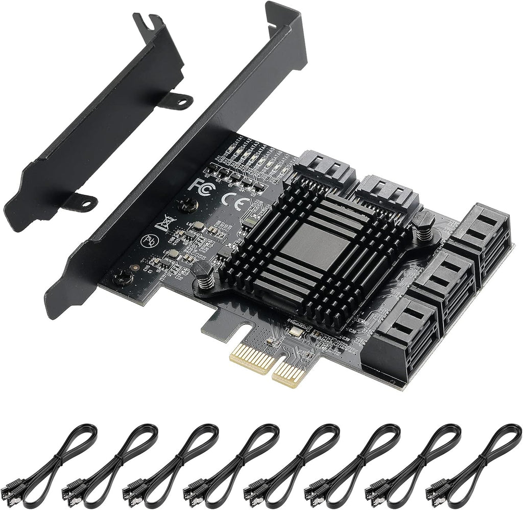 PCIE to SATA 3.0 6 Gbps Controller with 8 SATA Cables H82924