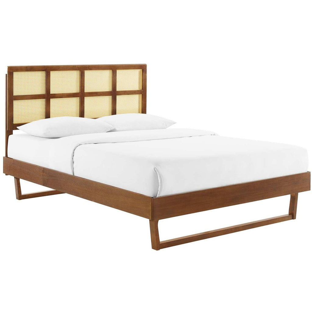 Walnut Wood King Platform Bed C62179