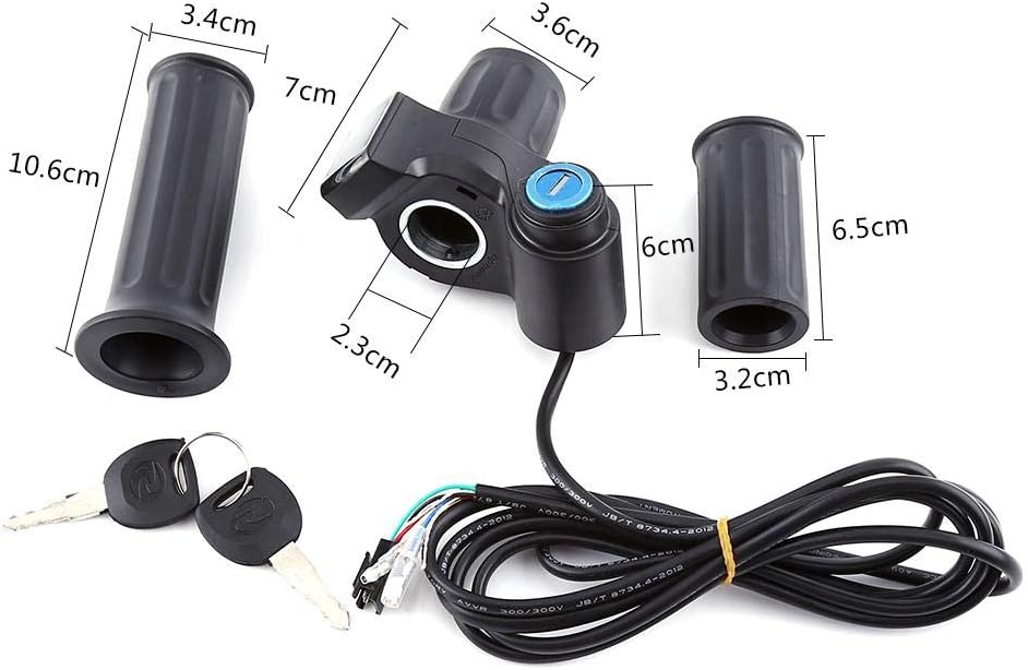 12V-99V Electric Bike Half Twist Throttle Grip with Cable Set F122
