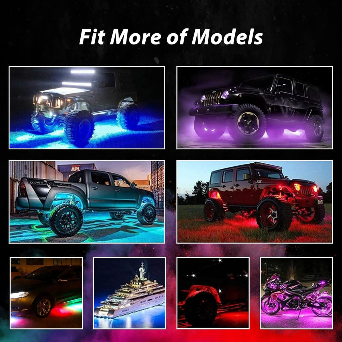 20 Pods Waterproof RGB LED Rock Lights for Car E1387