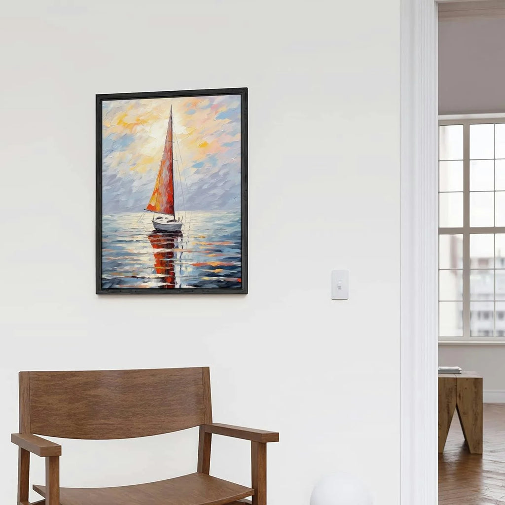 Sailing Boat On The Sea Acrylic Canvas Hanging Painting W646463