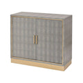 Gray Faux Shagreen and Metal Cabinet N542916