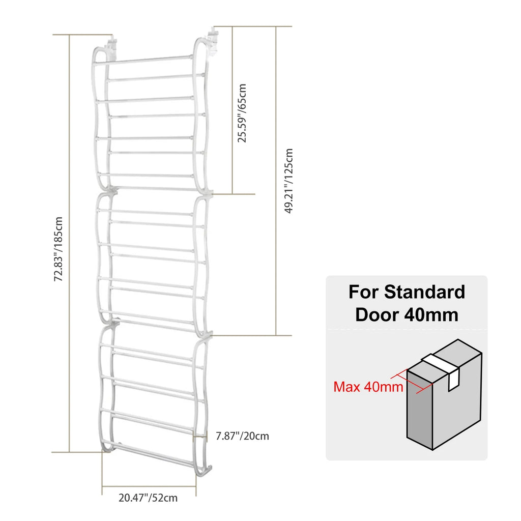 White 12-Tier Wall Hanging Shoe Organizer S95312