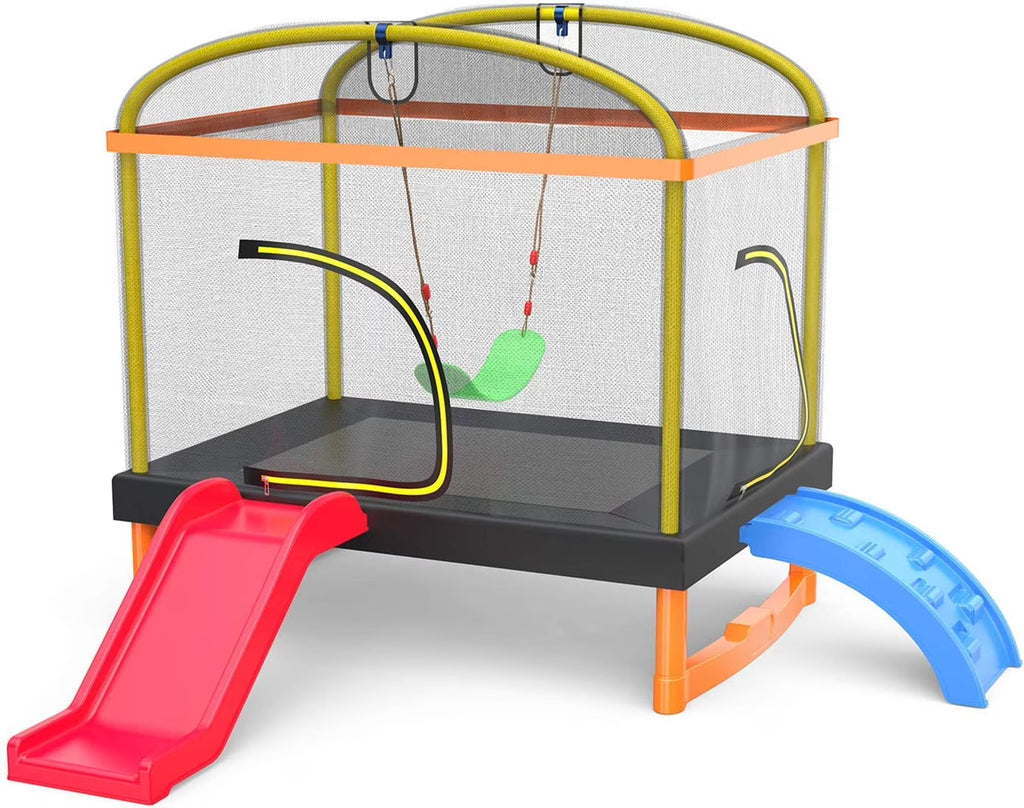 6.5ft 4-in-1 Toddler's Trampoline with Safety Net Enclosure X805614