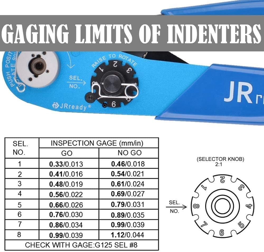 Standard Adjustable Indent Crimp Tools with 37 Positioner and Gauge J83029
