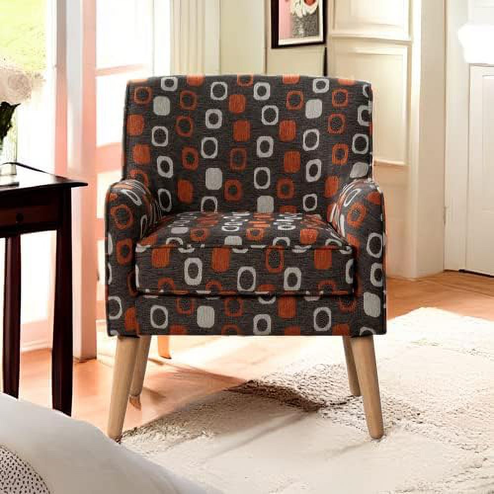 Grey Pattern Linen Fabric Accent Chair M516350