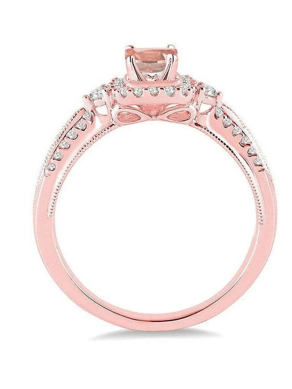 14k Rose Gold Morganite and Diamond Engagement Ring H821522