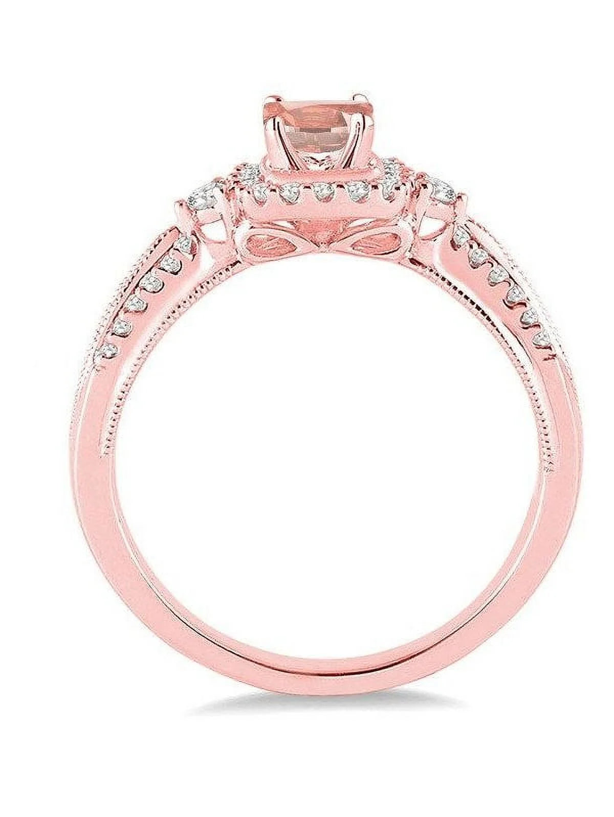 14k Rose Gold Morganite and Diamond Engagement Ring H821522